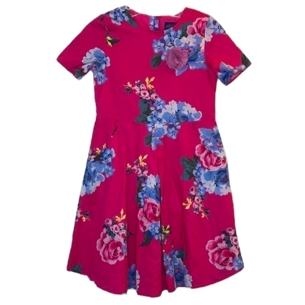 Joules Constance Pink Floral Dress With Pockets Girls Size 11-12y